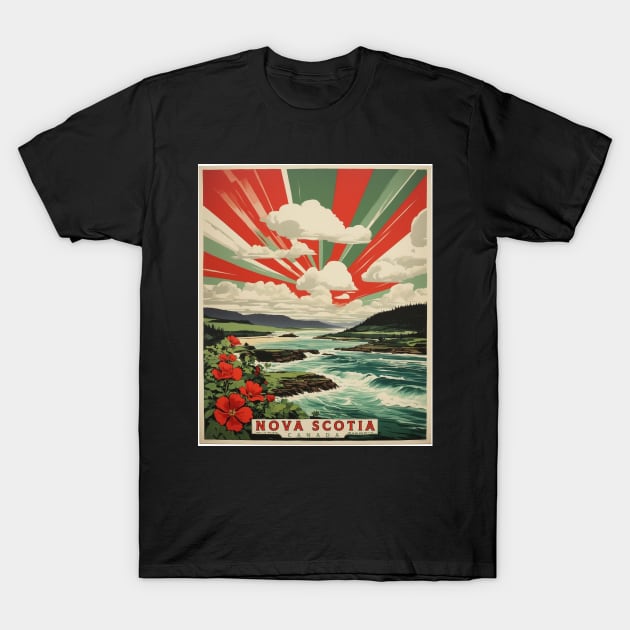 Nova Scotia Canada Vintage Poster Tourism T-Shirt by TravelersGems